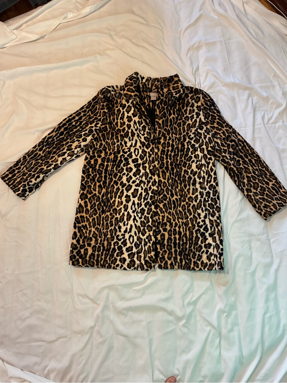 Vintage Inspired Leopard Print faux fur Pea Coat 16w